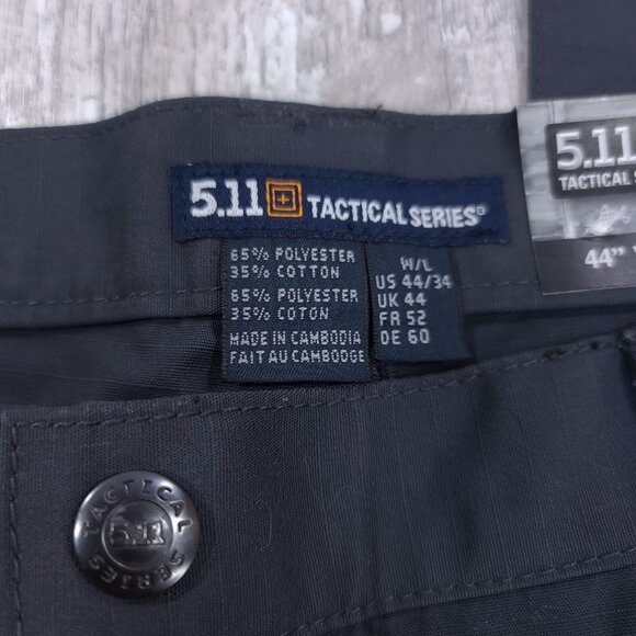 5.11 Tactical Mens 44x34 Gray Taclite Ripstop Jean Cut Mid Rise Straight Leg - Picture 6 of 9